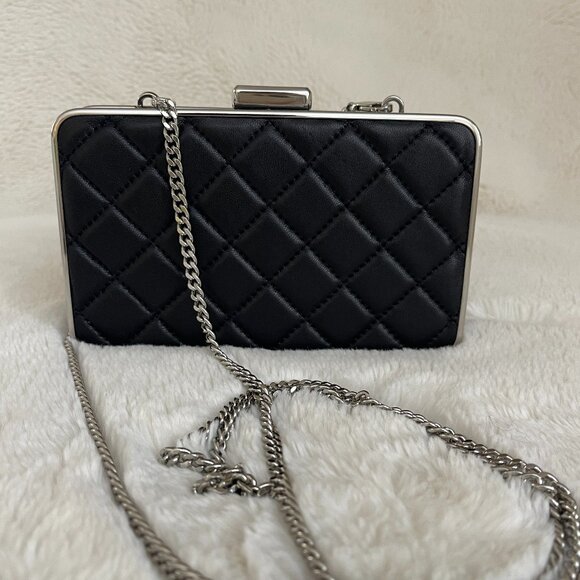 Michael Kors Black Cluth Handbag Hard Case w/ Detachable Chain - Picture 1 of 9